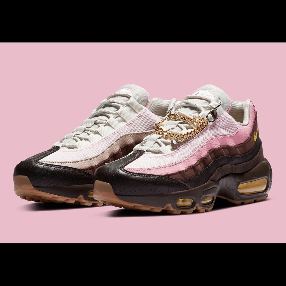 NIKE 8W Air max 95 Cuban links brown pink sneaker